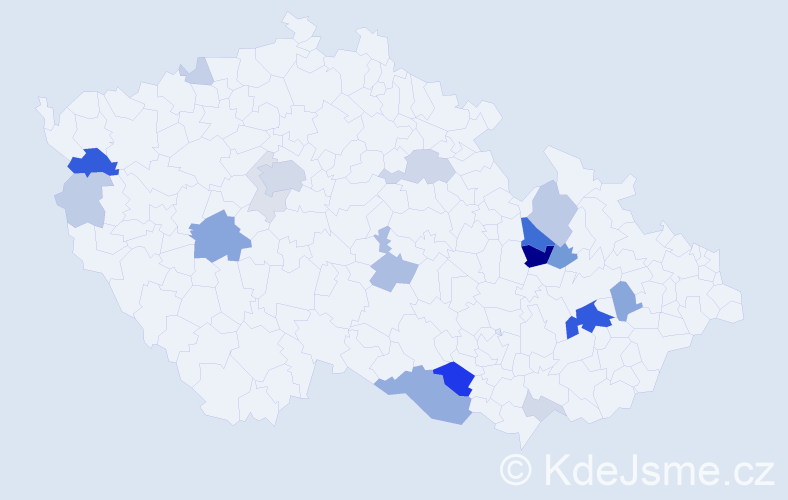 Příjmení: 'Bucher', počet výskytů 63 v celé ČR