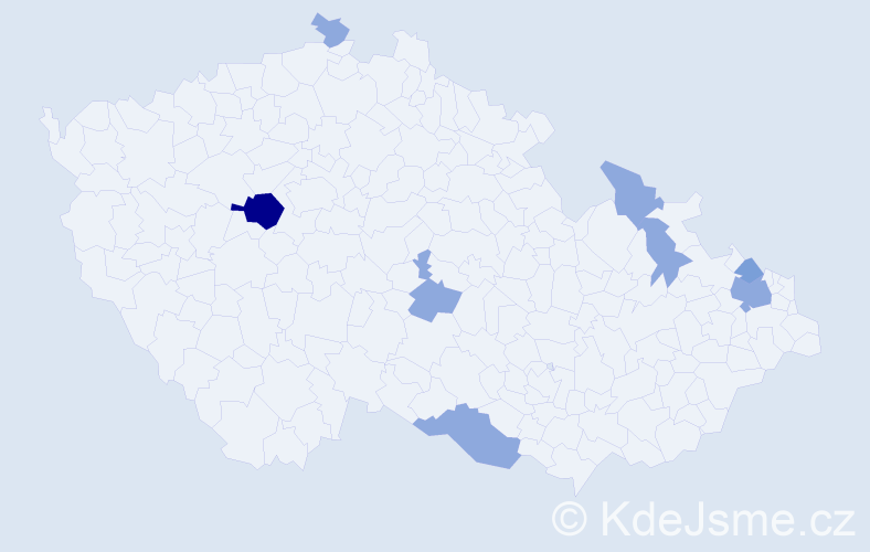 Příjmení: 'Bíllá', počet výskytů 15 v celé ČR