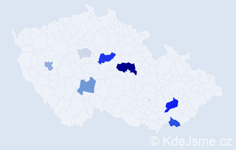 Příjmení: '"O'neill"', počet výskytů 12 v celé ČR
