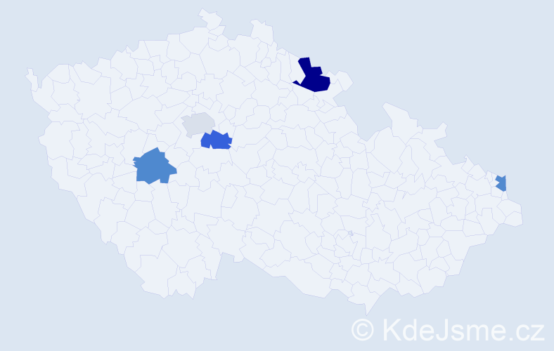 Příjmení: 'Čížiková', počet výskytů 6 v celé ČR