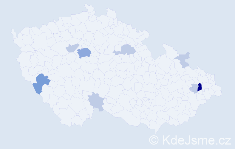 Příjmení: 'Florea', počet výskytů 20 v celé ČR