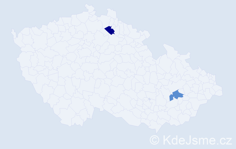 Příjmení: 'Lagdanová', počet výskytů 2 v celé ČR