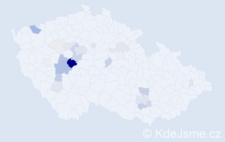 Příjmení: 'Kozohorský', počet výskytů 153 v celé ČR