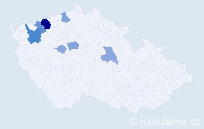 Příjmení: 'Mňahončák', počet výskytů 22 v celé ČR
