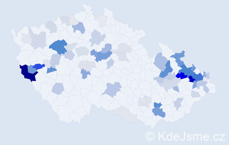 Příjmení: 'Hulová', počet výskytů 243 v celé ČR