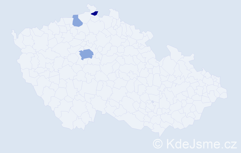 Příjmení: 'Bentley', počet výskytů 9 v celé ČR