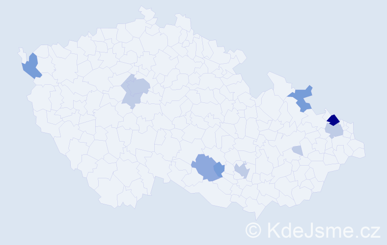 Příjmení: 'Korchan', počet výskytů 26 v celé ČR