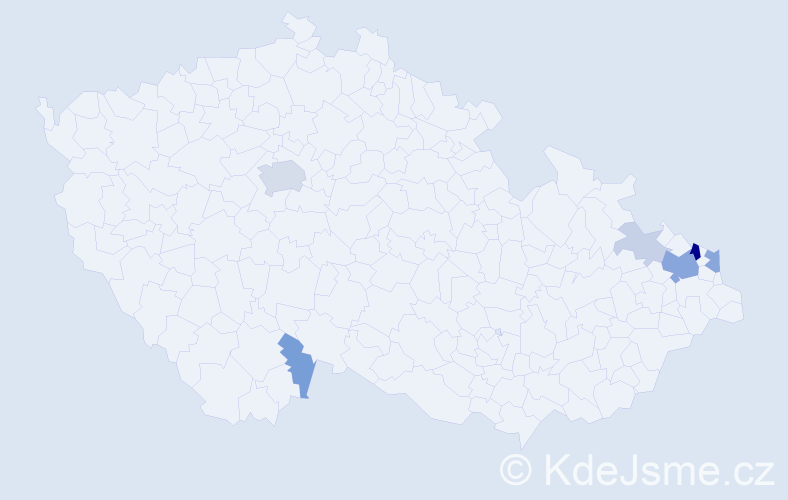 Příjmení: 'Stráňava', počet výskytů 19 v celé ČR