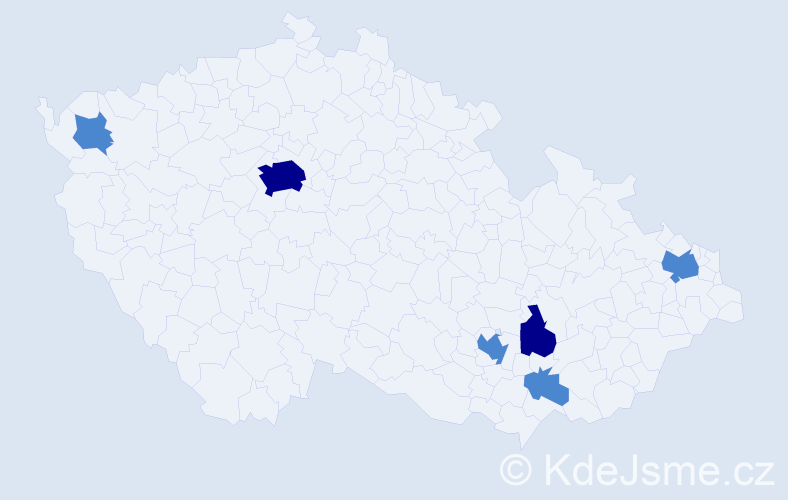 Příjmení: 'Šomšák', počet výskytů 10 v celé ČR