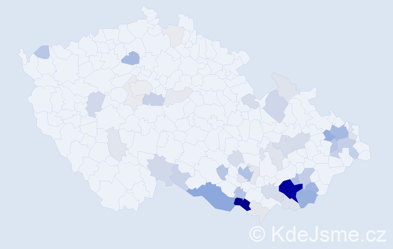 Příjmení: 'Pospíšek', počet výskytů 177 v celé ČR