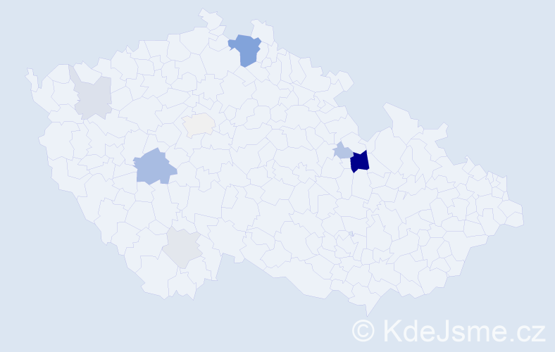Příjmení: 'Fiebigerová', počet výskytů 22 v celé ČR