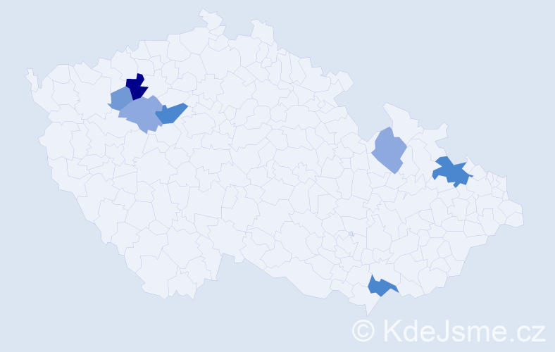 Příjmení: 'Sekret', počet výskytů 19 v celé ČR