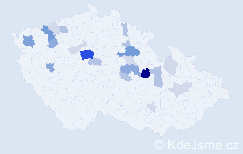 Příjmení: 'Rubková', počet výskytů 72 v celé ČR