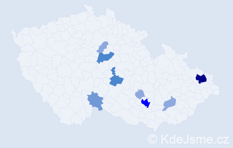 Příjmení: 'Prajzner', počet výskytů 21 v celé ČR