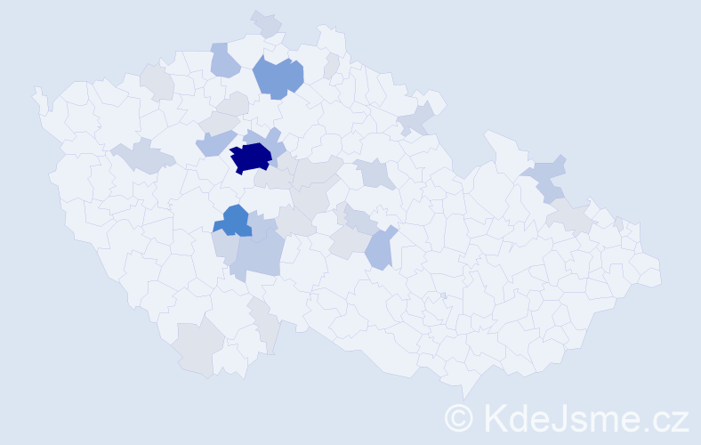 Příjmení: 'Lalák', počet výskytů 104 v celé ČR