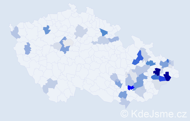 Příjmení: 'Knapek', počet výskytů 156 v celé ČR