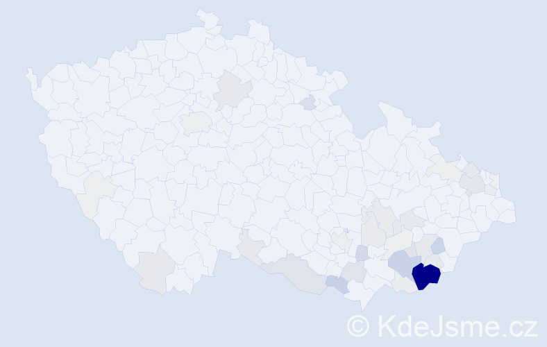 Příjmení: 'Kočicová', počet výskytů 217 v celé ČR