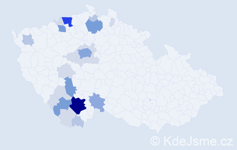 Příjmení: 'Čondlová', počet výskytů 72 v celé ČR