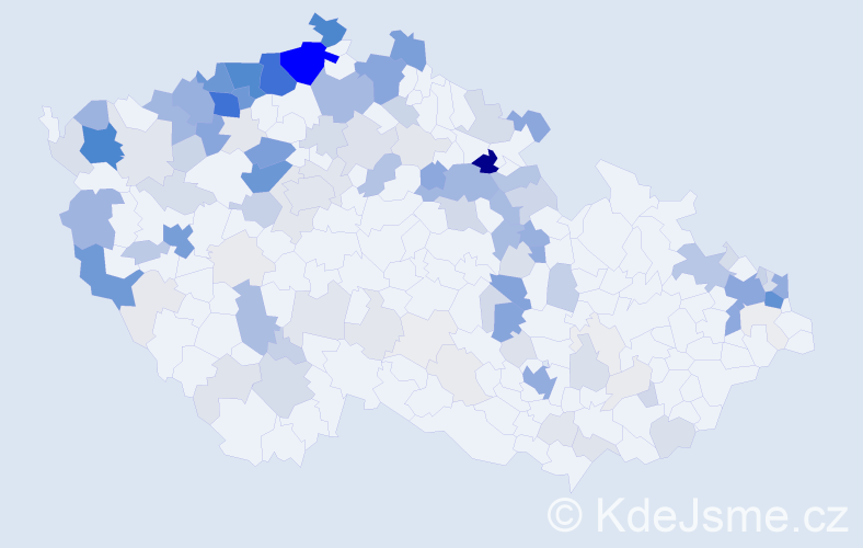 Příjmení: 'Gažiová', počet výskytů 645 v celé ČR