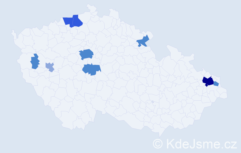 Příjmení: 'Ganajová', počet výskytů 22 v celé ČR