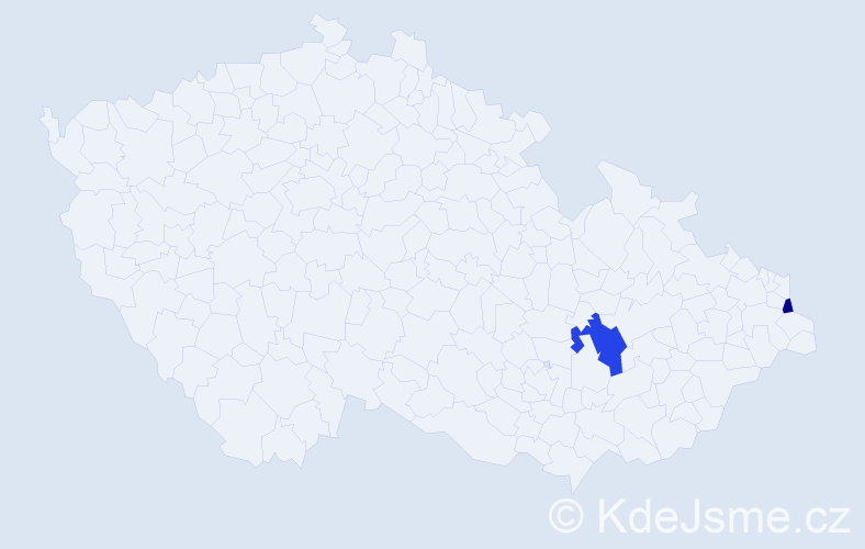Příjmení: 'Pokrivková', počet výskytů 3 v celé ČR