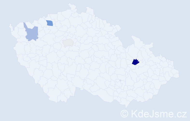 Příjmení: 'Čekel', počet výskytů 6 v celé ČR