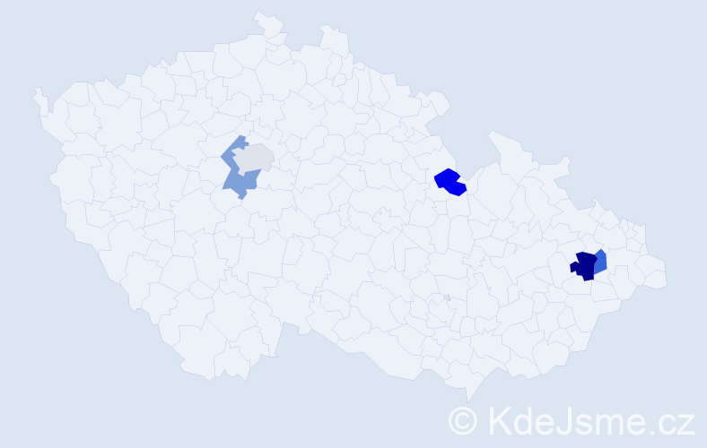 Příjmení: 'Kuszová', počet výskytů 6 v celé ČR