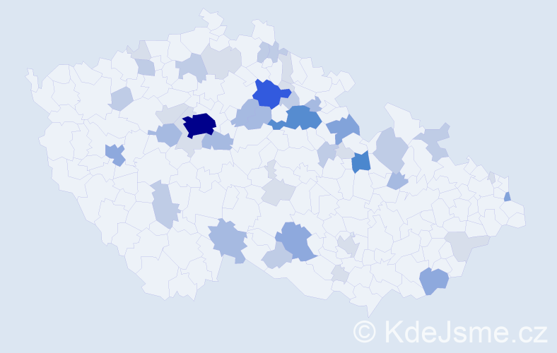 Příjmení: 'Kutnarová', počet výskytů 128 v celé ČR