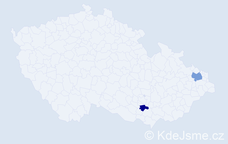 Příjmení: 'Bachara', počet výskytů 6 v celé ČR