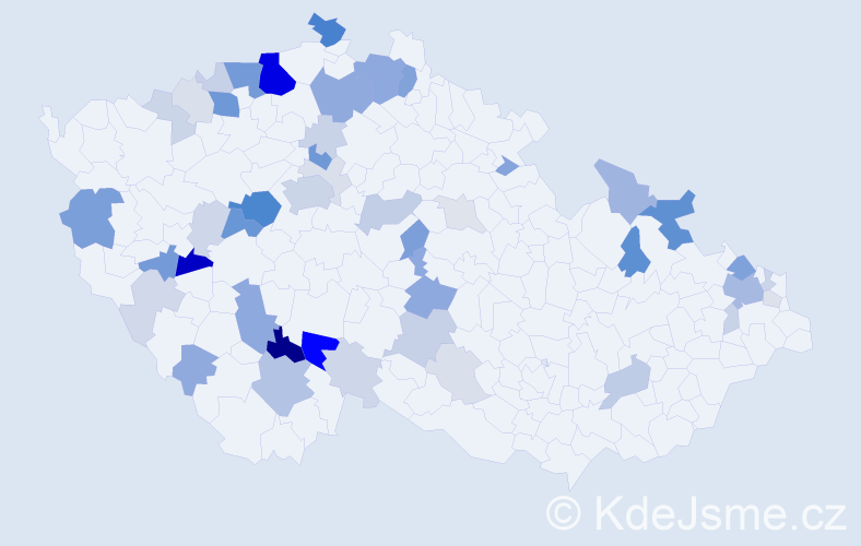 Příjmení: 'Kurejová', počet výskytů 157 v celé ČR
