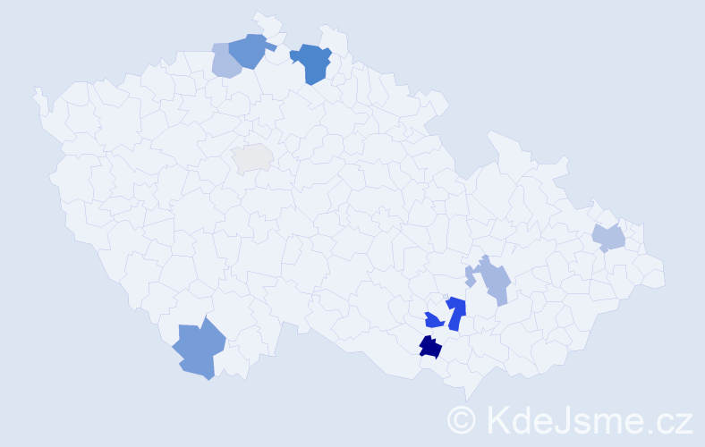 Příjmení: 'Klinovský', počet výskytů 16 v celé ČR