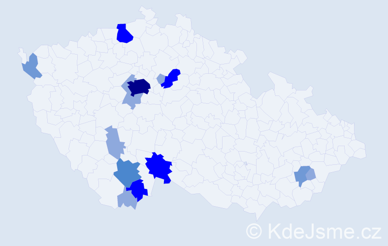Příjmení: 'Nebáznivá', počet výskytů 34 v celé ČR