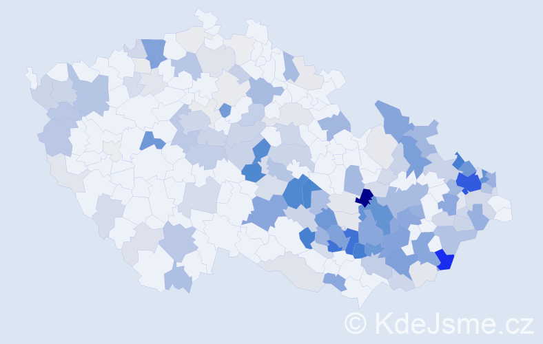 Příjmení: 'Pleva', počet výskytů 659 v celé ČR