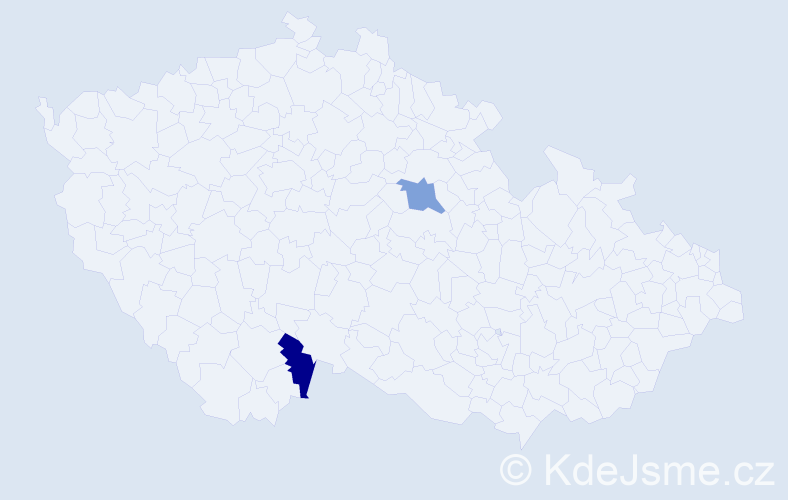 Příjmení: 'Kšenzulák', počet výskytů 2 v celé ČR
