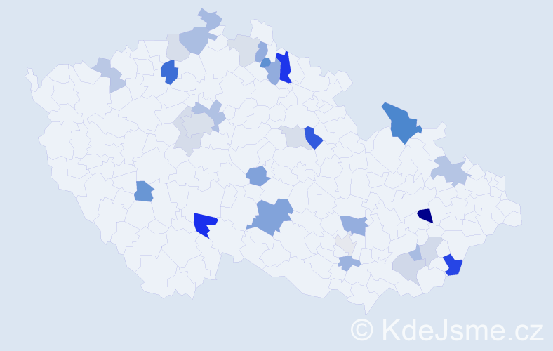 Příjmení: 'Buryánková', počet výskytů 56 v celé ČR
