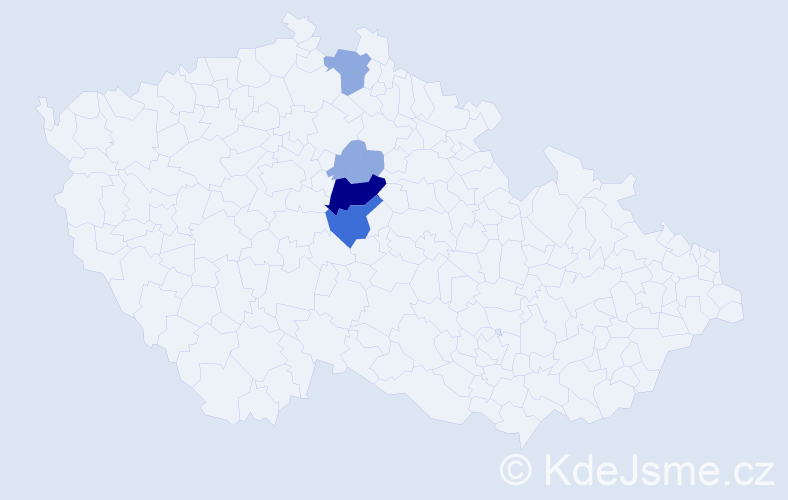 Příjmení: 'Dejdová', počet výskytů 17 v celé ČR