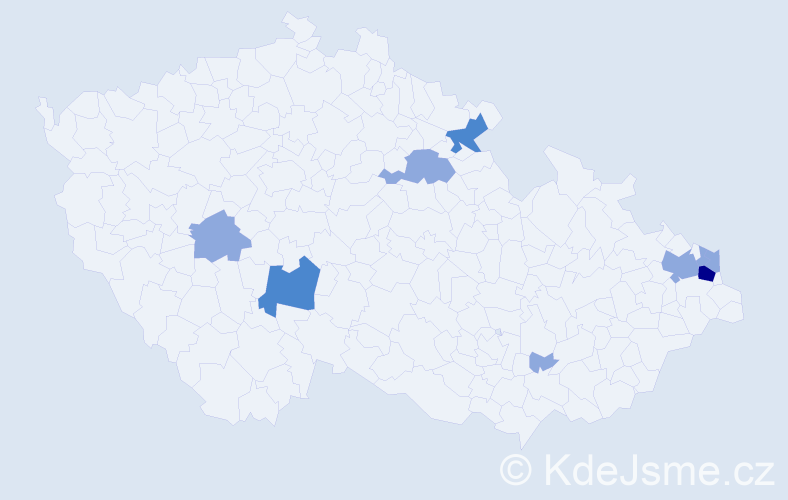 Příjmení: 'Makyta', počet výskytů 15 v celé ČR