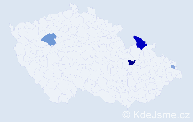 Příjmení: 'Čičak', počet výskytů 5 v celé ČR