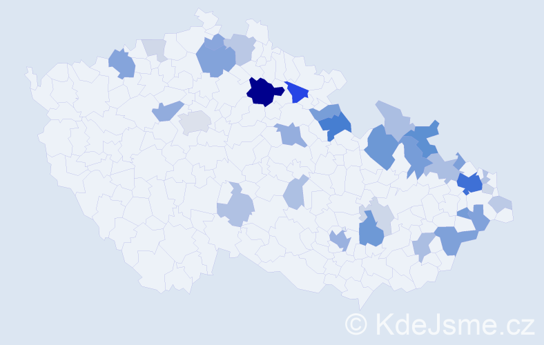 Příjmení: 'Dědicová', počet výskytů 91 v celé ČR