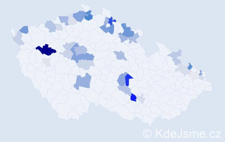 Příjmení: 'Hallerová', počet výskytů 100 v celé ČR
