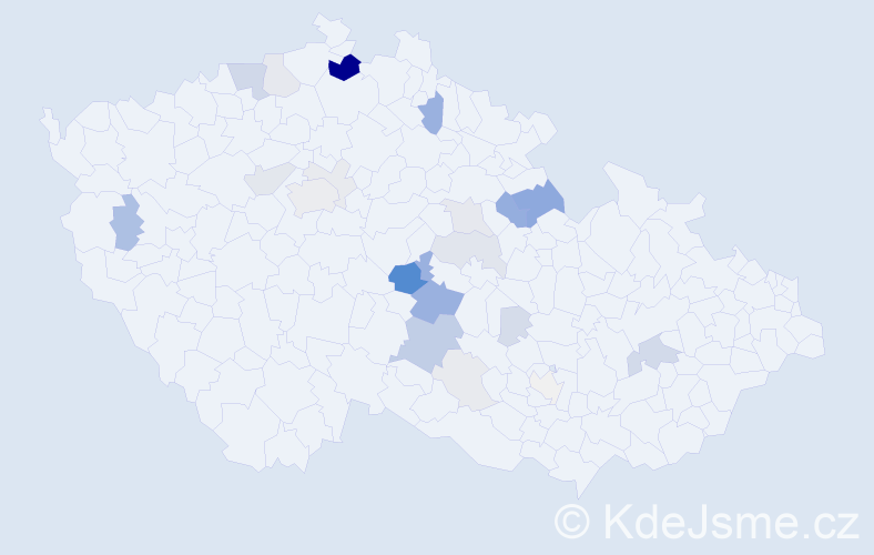 Příjmení: 'Lebruška', počet výskytů 90 v celé ČR