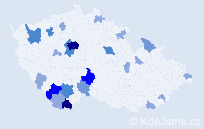 Příjmení: 'Sivoková', počet výskytů 51 v celé ČR