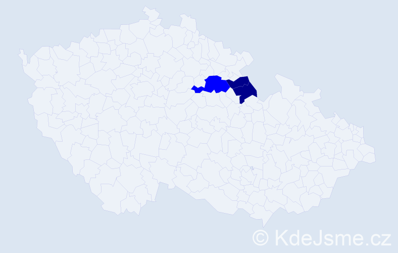 Příjmení: 'Plegerová', počet výskytů 8 v celé ČR