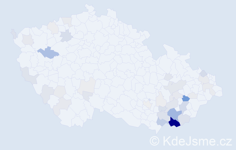Příjmení: 'Smetková', počet výskytů 142 v celé ČR