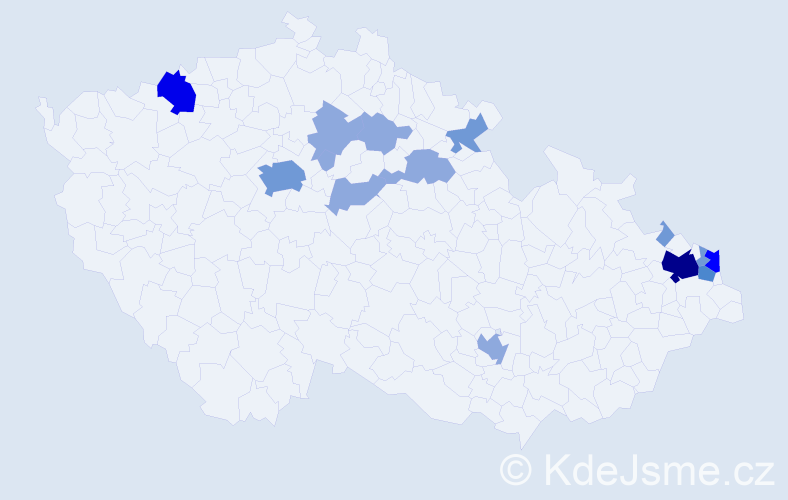 Příjmení: 'Wojtowicz', počet výskytů 32 v celé ČR