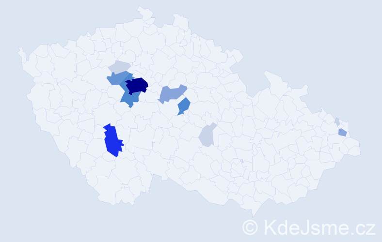 Příjmení: 'Kareta', počet výskytů 47 v celé ČR