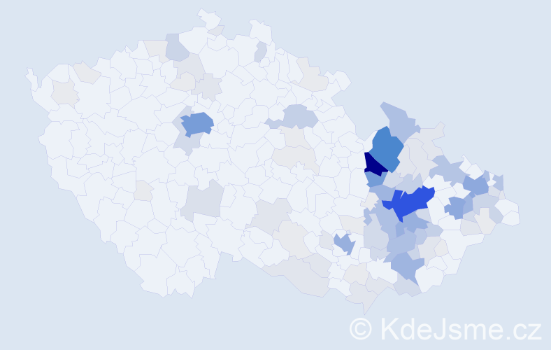 Příjmení: 'Balcárek', počet výskytů 439 v celé ČR