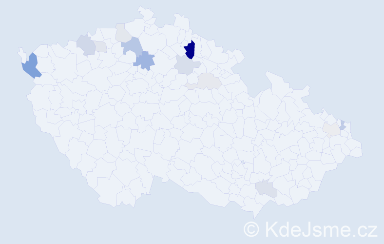 Příjmení: 'Móro', počet výskytů 33 v celé ČR