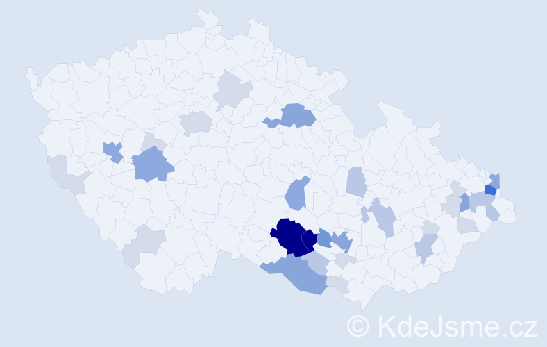 Příjmení: 'Polehlová', počet výskytů 101 v celé ČR