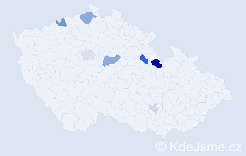Příjmení: 'Klubertová', počet výskytů 9 v celé ČR